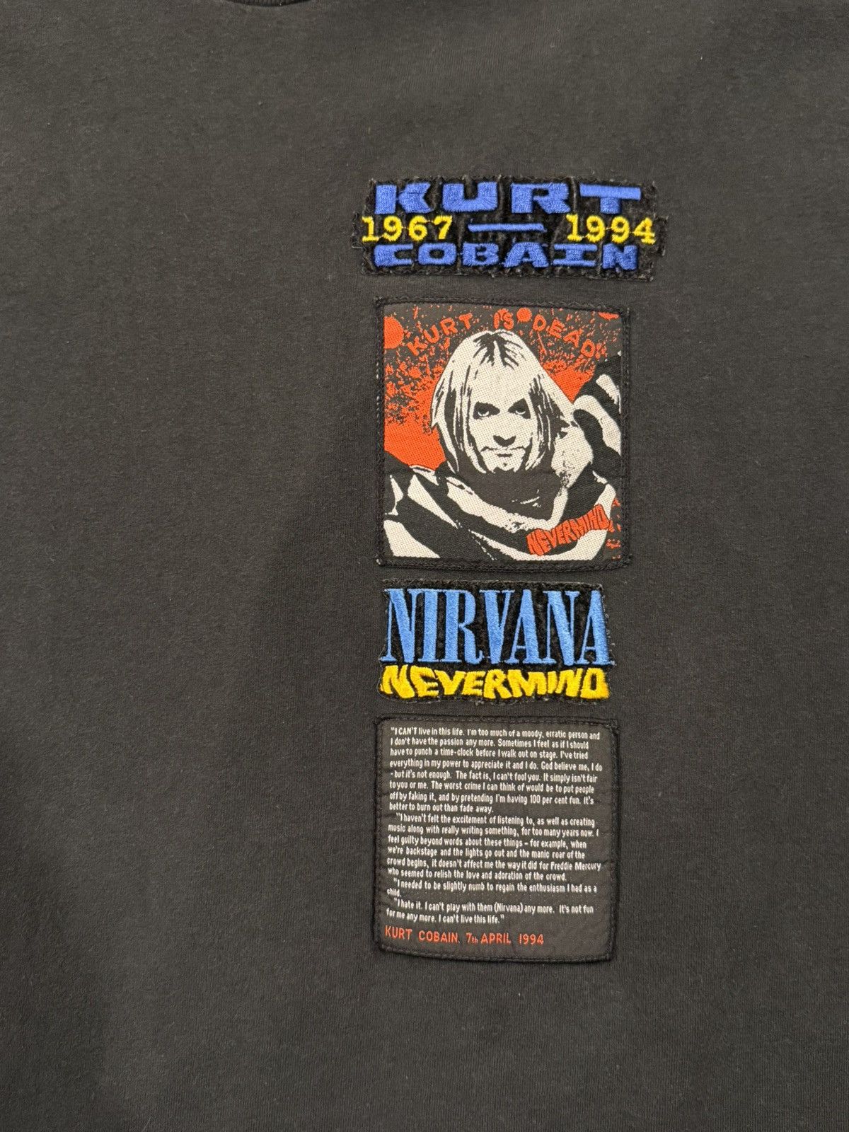Vintage Vintage Kurt Cobain Nirvana Memorial Big Face / Patches Tee Size US XL / EU 56 / 4 - 7 Thumbnail