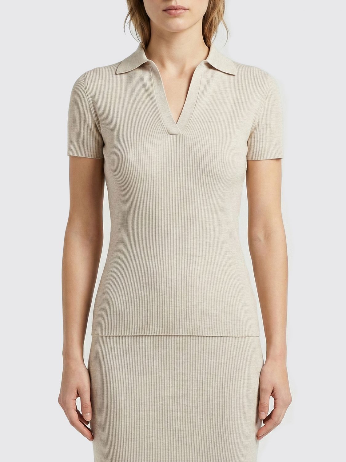 Max Mara Max Mara Polo Shirt Woman Beige Size XL / US 12-14 / IT 48-50 - 1 Thumbnail