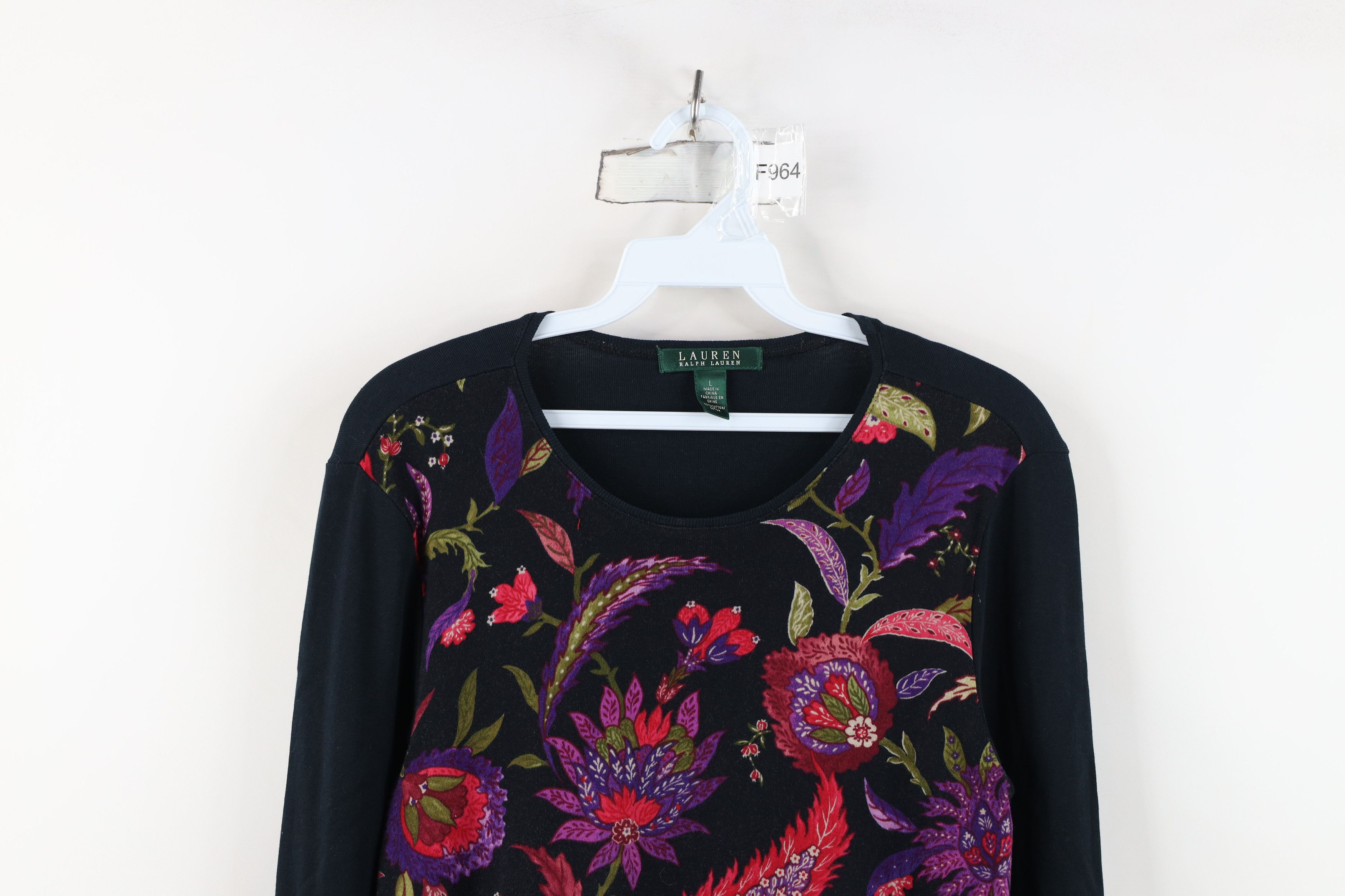 Ralph Lauren Vintage 90s Ralph Lauren Ribbed Knit Long Sleeve T-Shirt Size L / US 10 / IT 46 - 2 Thumbnail