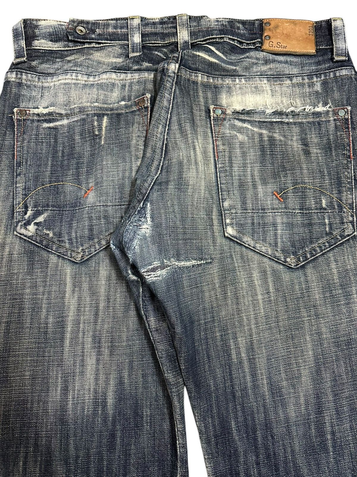 G-Star Vintage Japanese Gstar Faded Wash Distressed Baggy Jeans Size US 36 / EU 52 - 6 Thumbnail