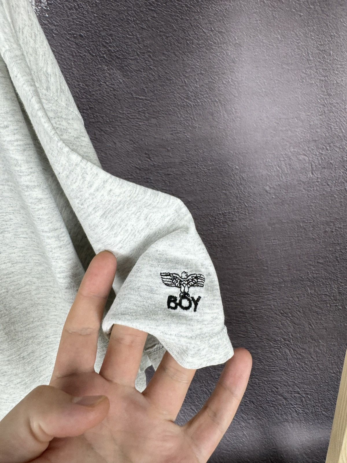 Boy London Hanes Boy London Vintage 90s grey big logo tee shirt Size US XL / EU 56 / 4 - 9 Thumbnail