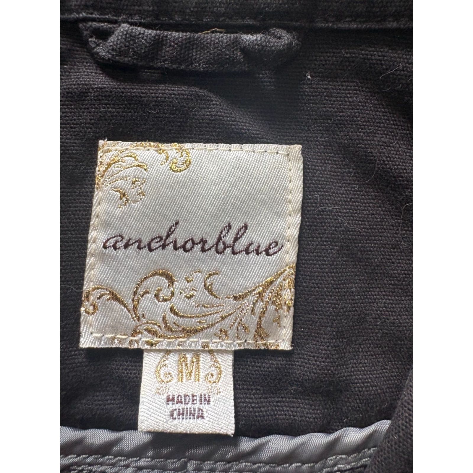 Anchor Blue Anchor Blue Denim Jacket Juniors Medium Black Y2K Chore Jacket with Pockets Shirt Adult? No. Size M / US 6-8 / IT 42-44 - 4 Thumbnail