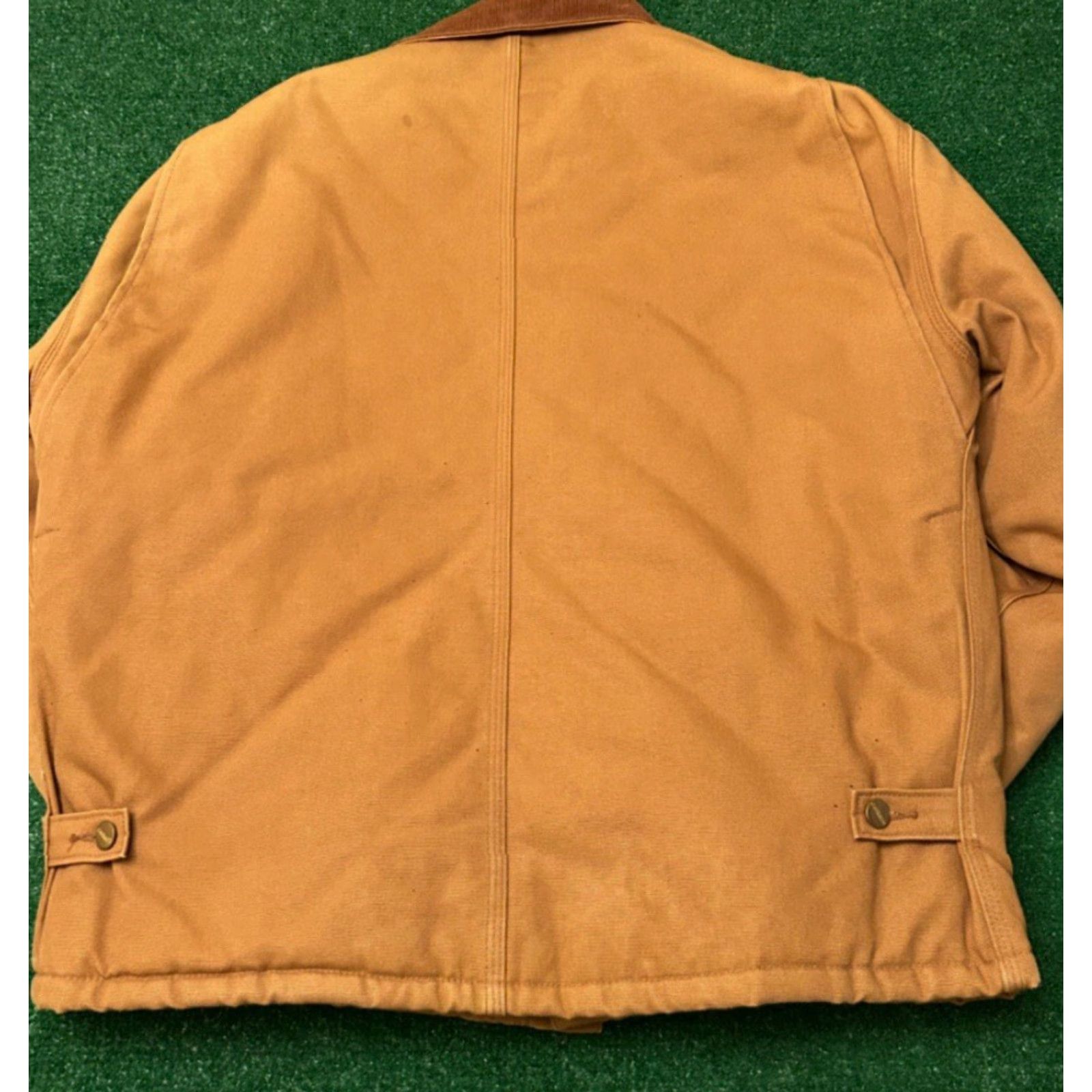 Carhartt VINTAGE Carhartt Jacket J002 BRN Traditional Jacket XL Tan Brown Quilt Line Duck Jacket Mens XL Brown 90s Hip Hop Work Wear Vintage Size US XL / EU 56 / 4 - 4 Thumbnail