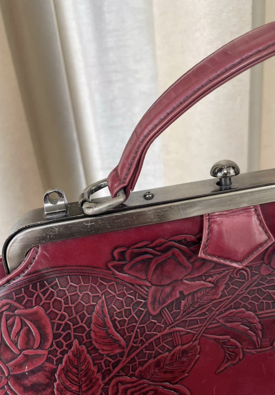 Jean Paul Gaultier Jean Paul Gaultier •jpg Vintage burgundy gunmetal bag Size ONE SIZE - 6 Thumbnail