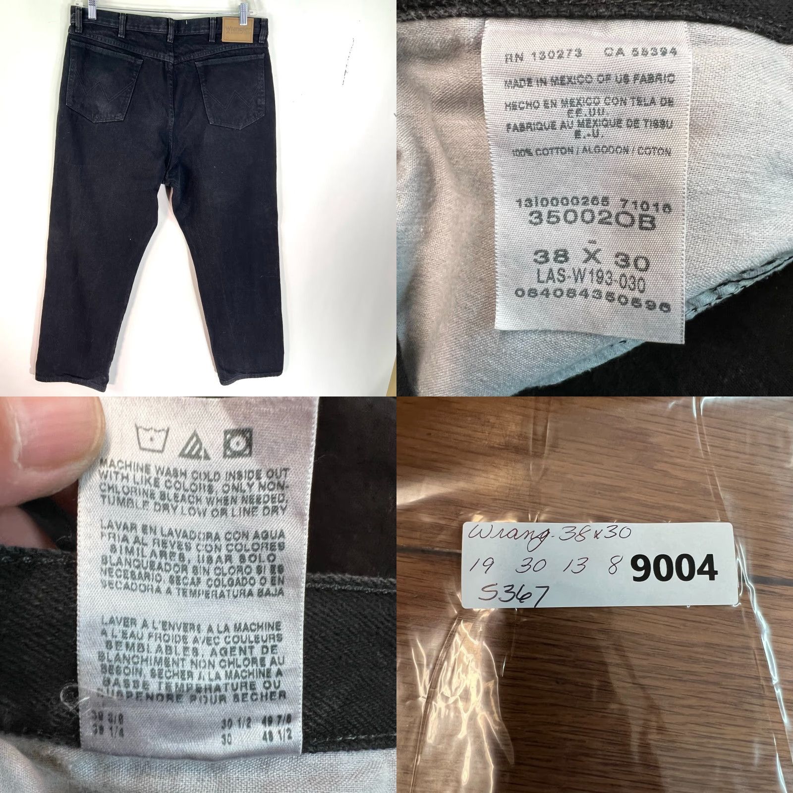 Wrangler Wrangler Jeans Mens 38 Black Straight Leg Denim 38x30 USA Wrangler Rugged Wear 13MWZ Mens Size 38 Black Straight Jeans Size US 38 / EU 54 - 8 Thumbnail