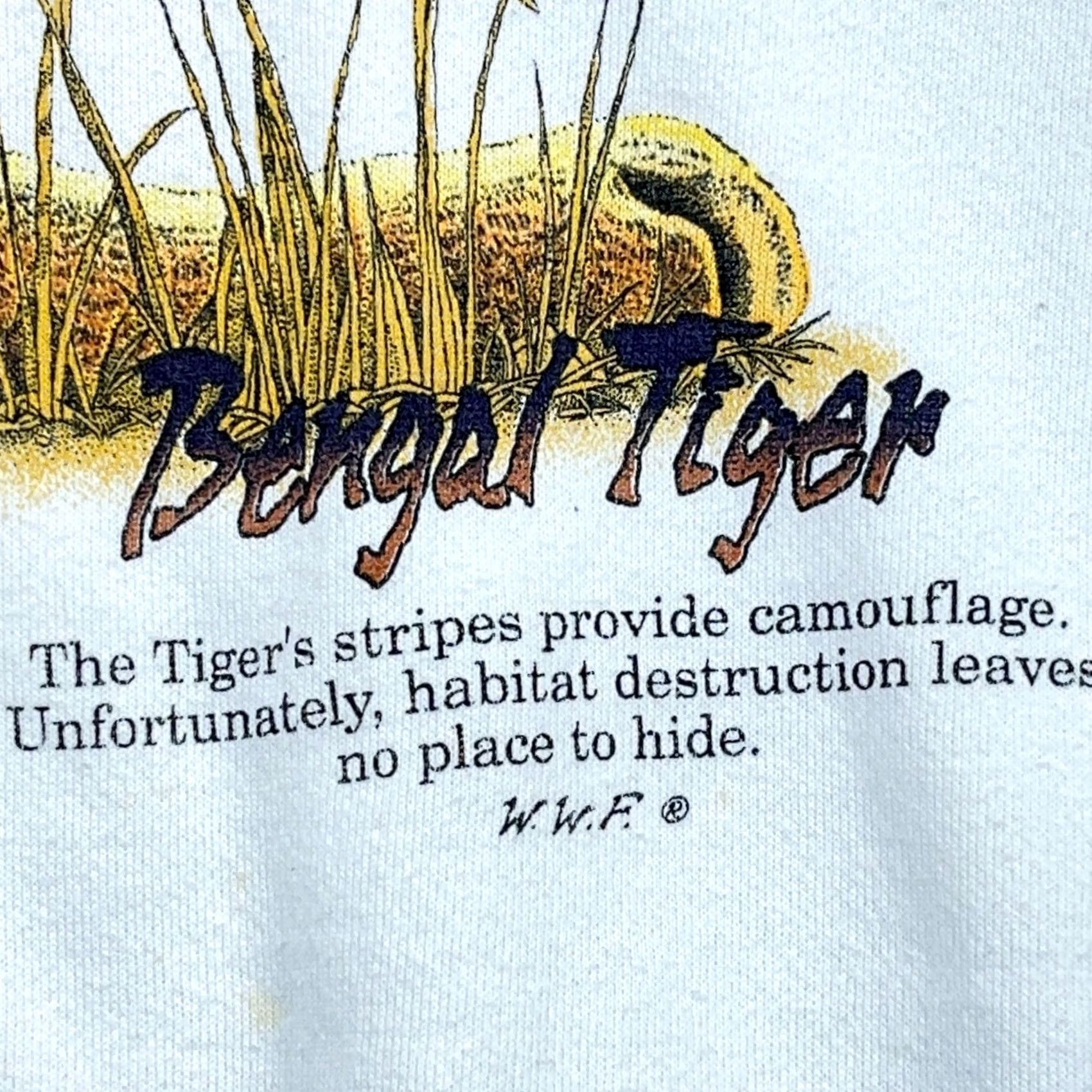 Hanes VINTAGE Hanes Sweatshirt Men XL White 90s Crewneck Pullover Regular Heavyweight Cotton Blend Logo Graphic Print Nature 90s USA Bengals Tiger Mens Size US XL / EU 56 / 4 - 4 Thumbnail