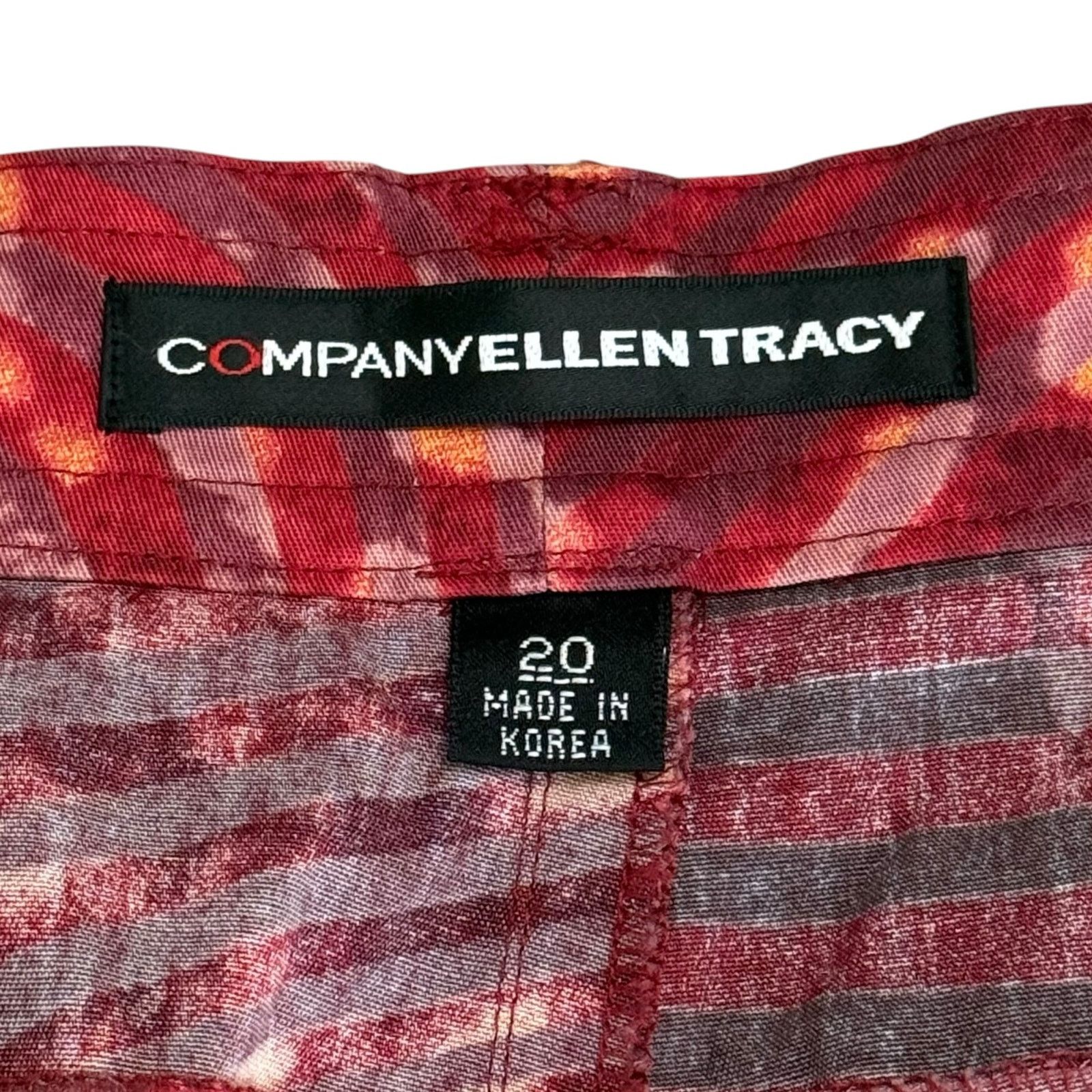 Ellen Tracy Company Ellen Tracy Pants Allover Print Red Orange Size 20 Size 42" / US 20 - 4 Thumbnail