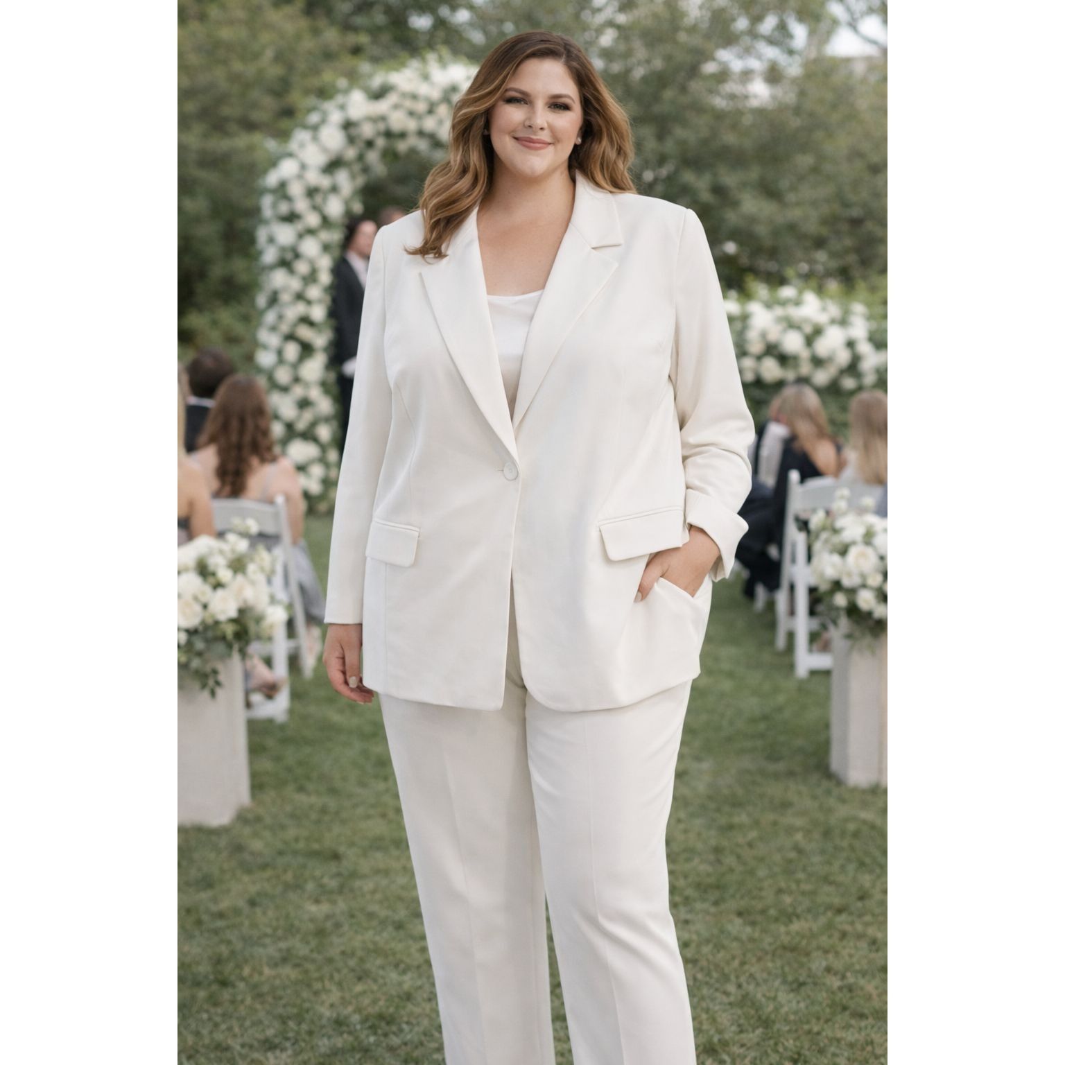 Other Womens Plus Size Business Casual Cream Blazer By Together Si Size 3XL / US 20-22 - 1 Thumbnail