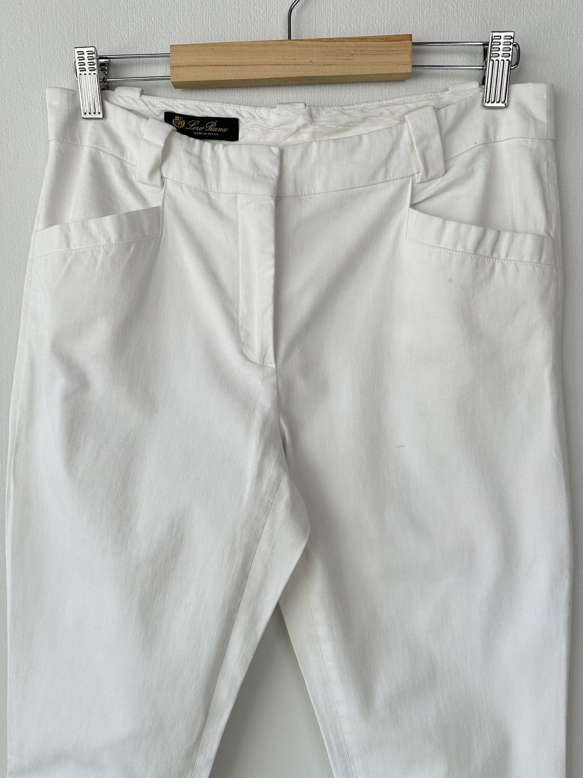 Loro Piana LORO PIANA White Cotton Capri Trousers Women’s size 44 Size 30" / US 8 / IT 44 - 3 Thumbnail