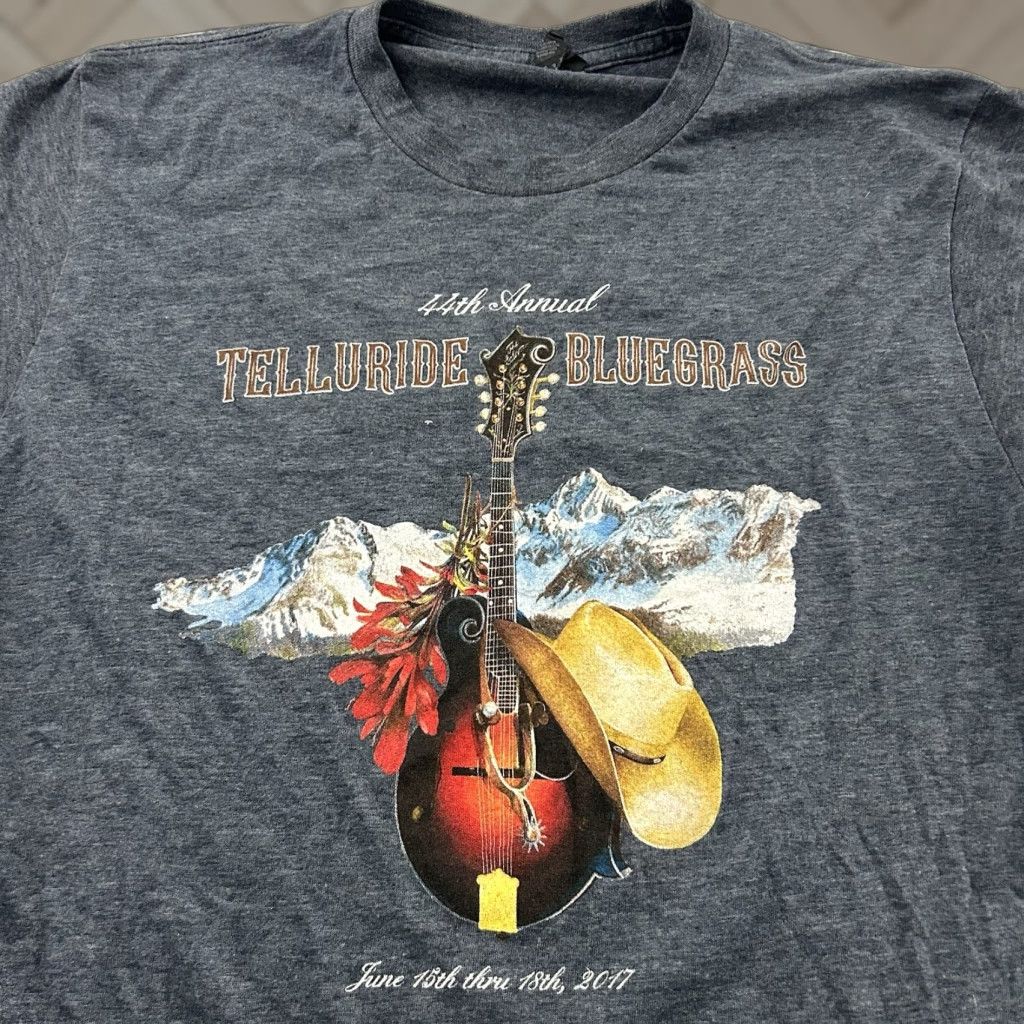 Vintage 44th Annual Telluride Bluegrass Festival Short Sleeve T Shirt Men M Blue Size US M / EU 48-50 / 2 - 1 Thumbnail