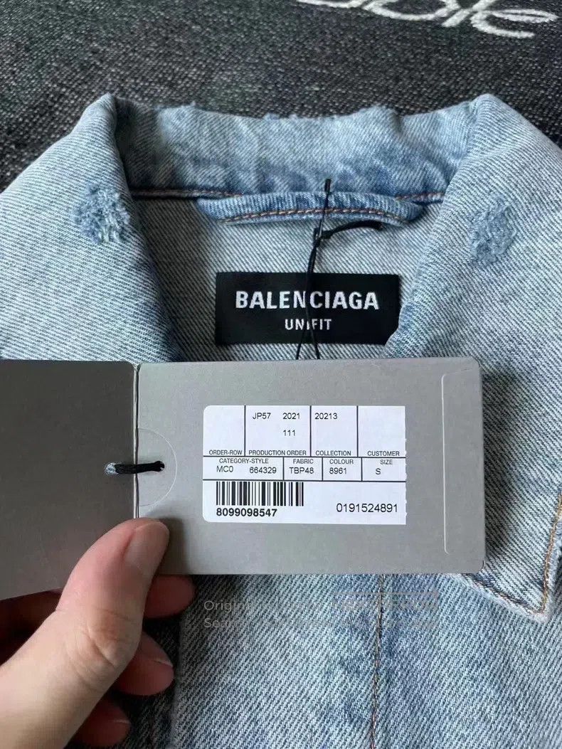 Balenciaga Balenciaga Waterfall Letter Denim Jacket Size US S / EU 44-46 / 1 - 3 Thumbnail