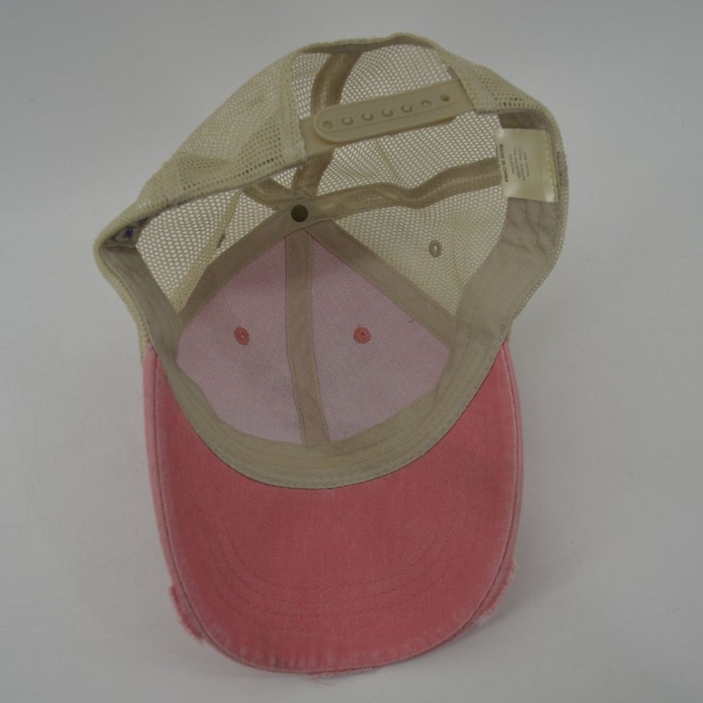Adams Adams Salty Coral Tan Baseball Distressed Trucker Hat OS Size ONE SIZE - 4 Thumbnail