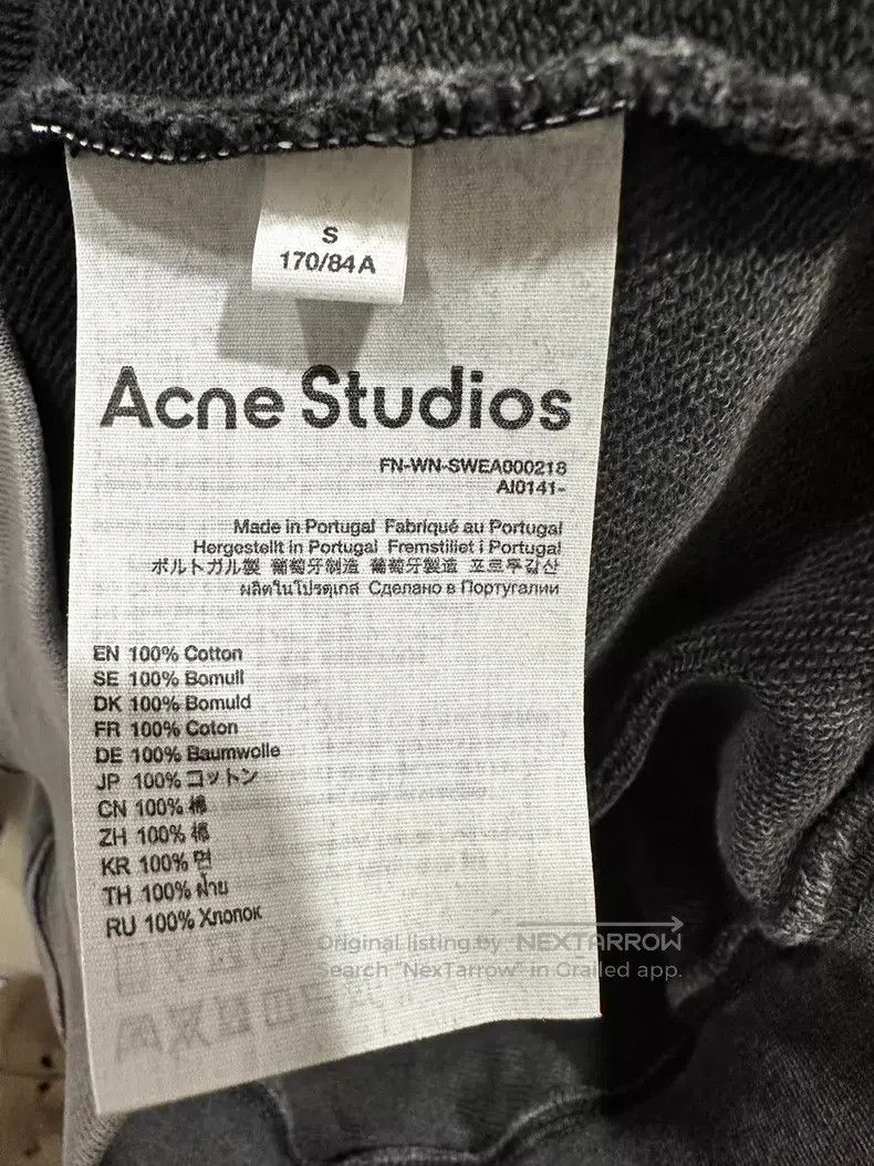 Acne Studios Acne Studios Gray crewneck sweatshirt 100% organic cotton, Size S / US 4 / IT 40 - 7 Thumbnail