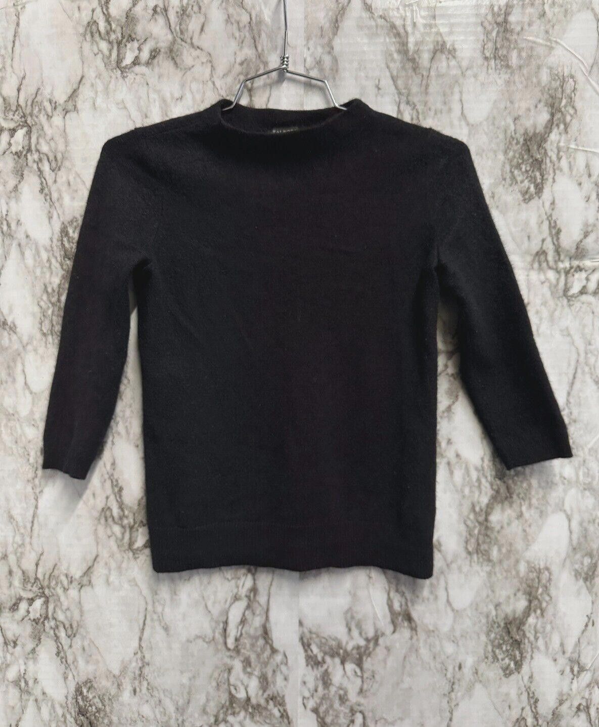 Robert Talbott Talbots Black Pure Cashmere 3/4 Sleeve Sweater Women size P Size S / US 4 / IT 40 - 1 Thumbnail