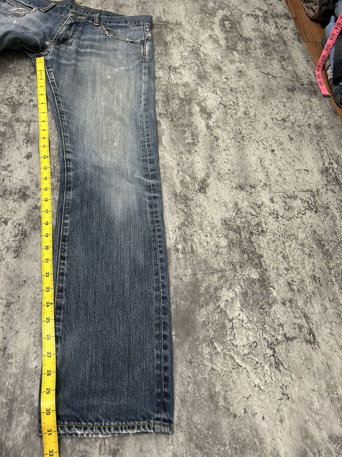 Beams Plus × Japanese Brand Beams Japan Faded Wash Distressed Jeans Size US 31 - 23 Thumbnail