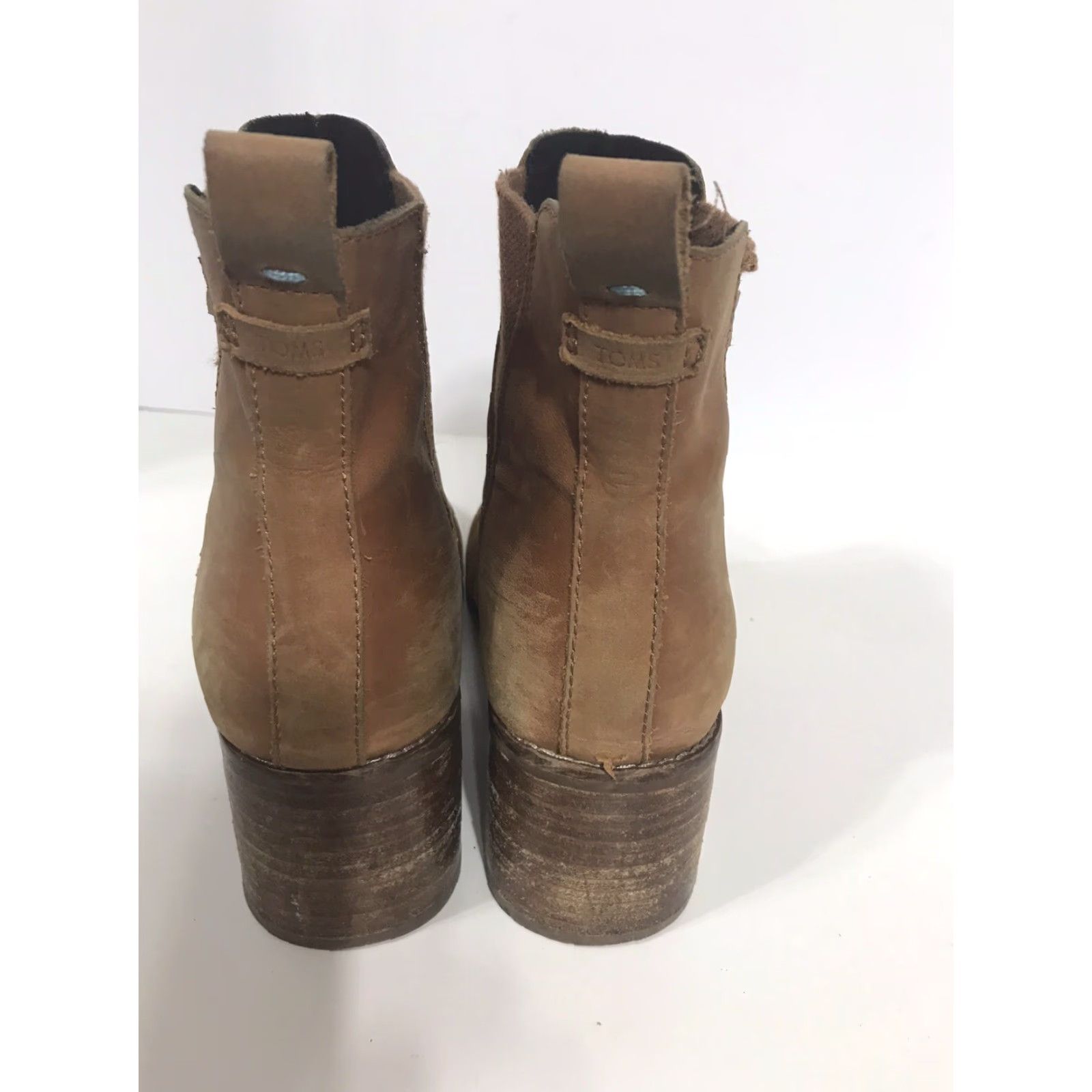 Vintage TOM'S Brown Leather Ankle Boots Womens Size 8M Casual Bootie Block Heel Size US 8 / IT 38 - 6 Thumbnail