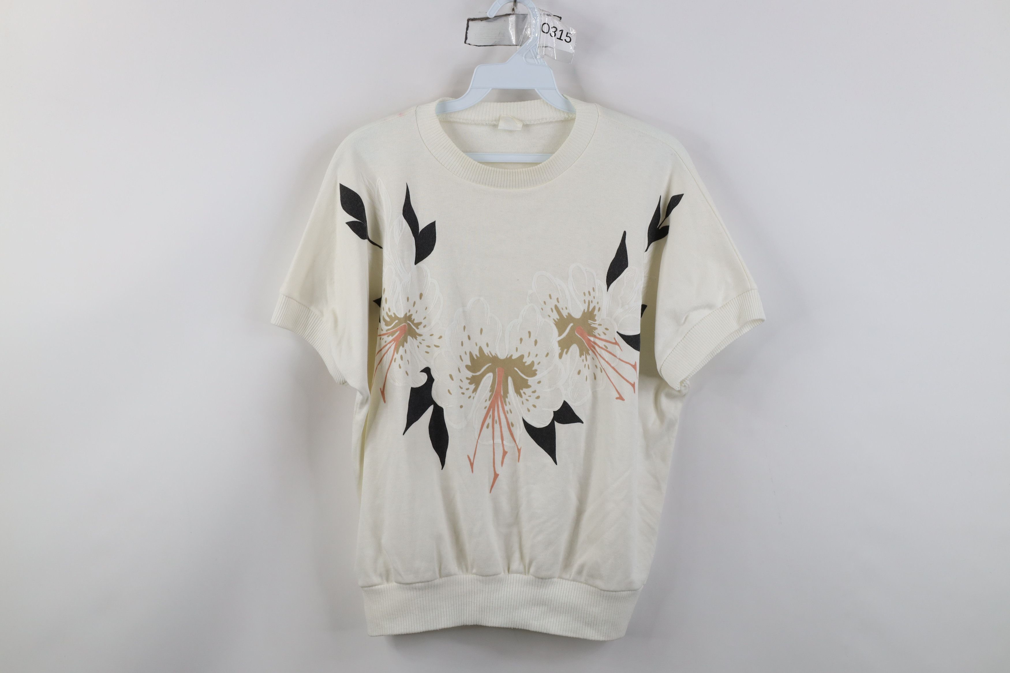 Vintage Vintage 80s Streetwear Dolman Sleeve Flower Pullover T-Shirt Size M / US 6-8 / IT 42-44 - 1 Thumbnail