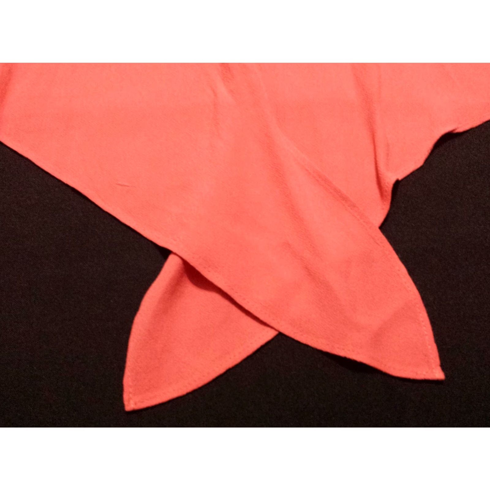 J. Jill J.Jill Womens Shirt PXS Petite Long Sleeve V-Neck Tie Front Solid Orange Rayon Size XS / US 0-2 / IT 36-38 - 4 Thumbnail