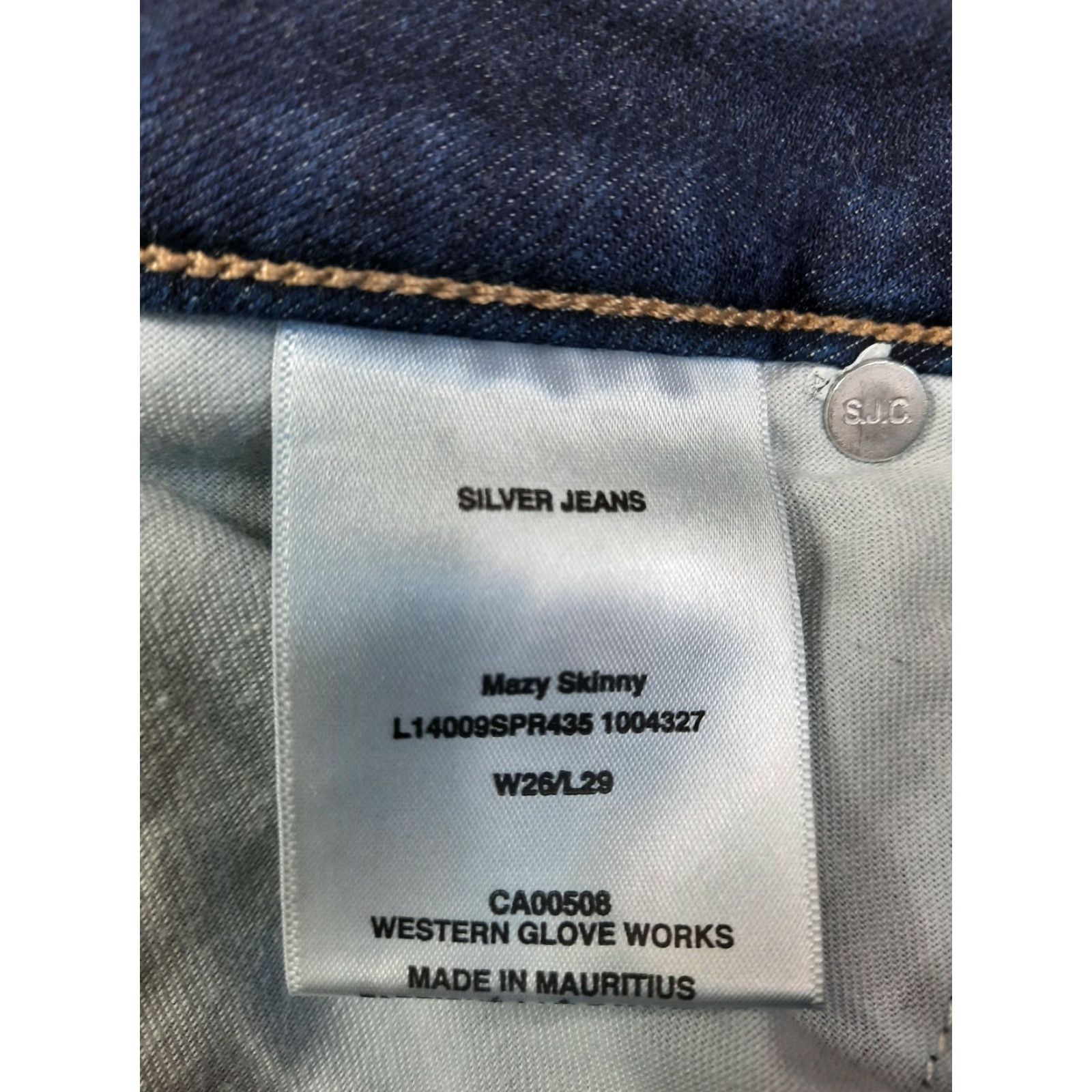 Silver Jeans Co. VINTAGE Silver Jeans Mazy Skinny Jeans Women 26 x 29 High Rise Stretch Dark Denim Blue 5-Pocket Mens? Size 26" / US 2 / IT 38 - 7 Thumbnail