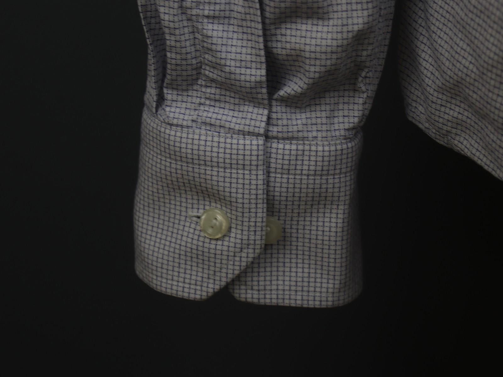 Eton Eton White Geometric 100% Cotton Dress Shirt Size 41 Size 38R - 10 Thumbnail
