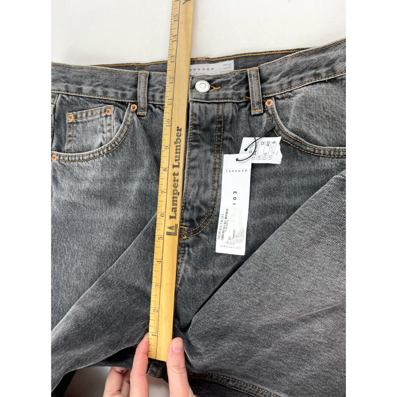 Topshop Topshop Jeans Women's Size 30x34 Gray High Waist Straight Leg NWT Regular Inseam 29 in Pockets NWT Mens? Size 24" / US 00 / IT 34 - 5 Thumbnail