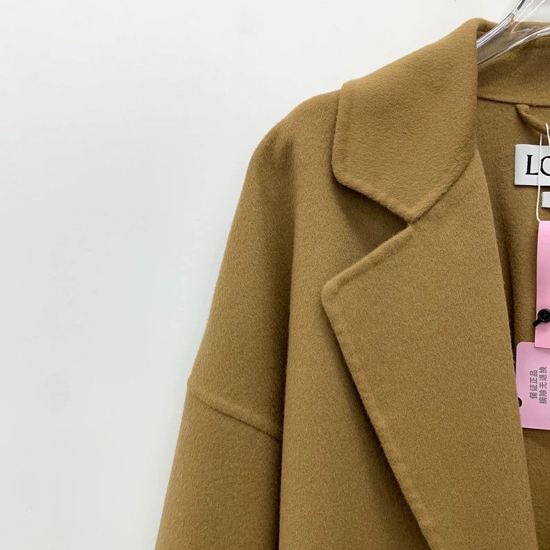 Loewe Loewe Dark brown logo leather card wool collar long sleeve Size M / US 6-8 / IT 42-44 - 3 Thumbnail