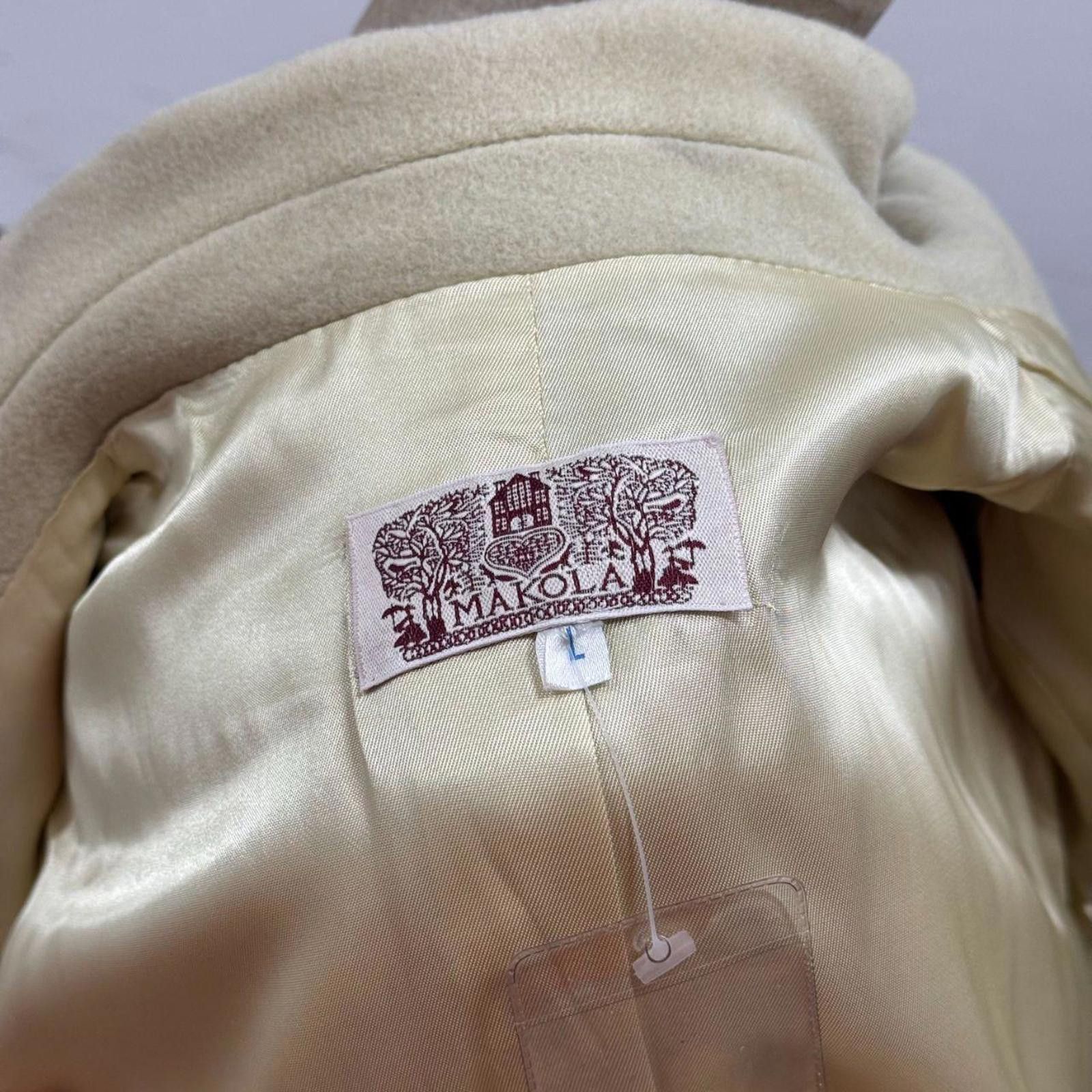 Other 90s Vintage Makola Pale Sage Wool Longline Coat Size L / US 10 / IT 46 - 7 Thumbnail