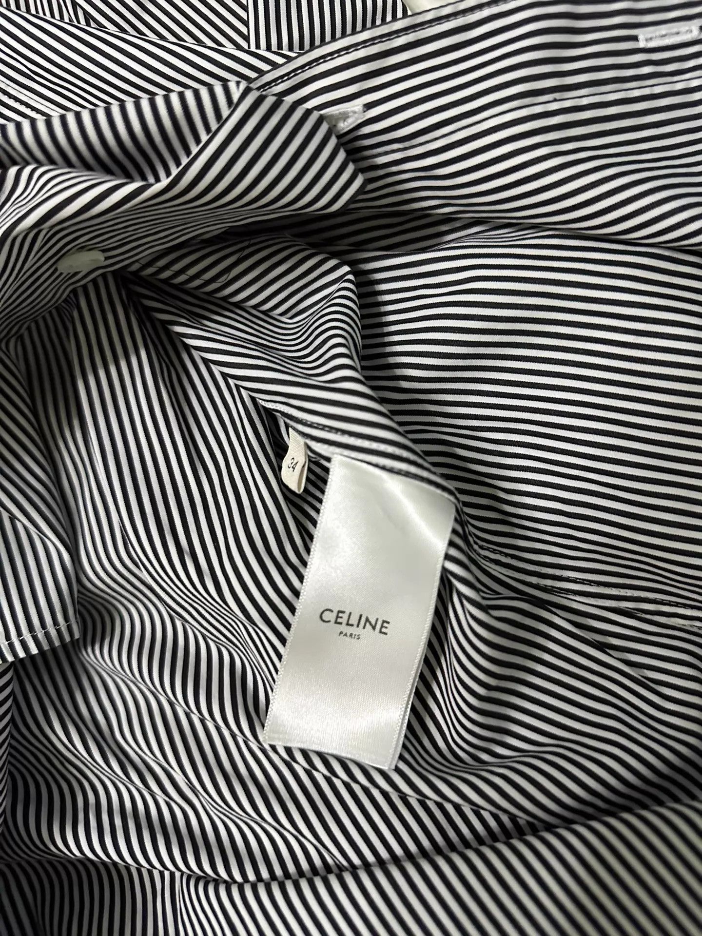 Celine Celine B&W Stripe Shirt 2w1w 95new Size XXS / US 00 / IT 34 - 4 Thumbnail