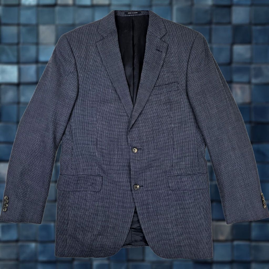 Loro Piana Cremieux Loro Piana 100% Wool Sport Coat Men 40L Blue Nailhead Blazer Size 40R - 1 Thumbnail
