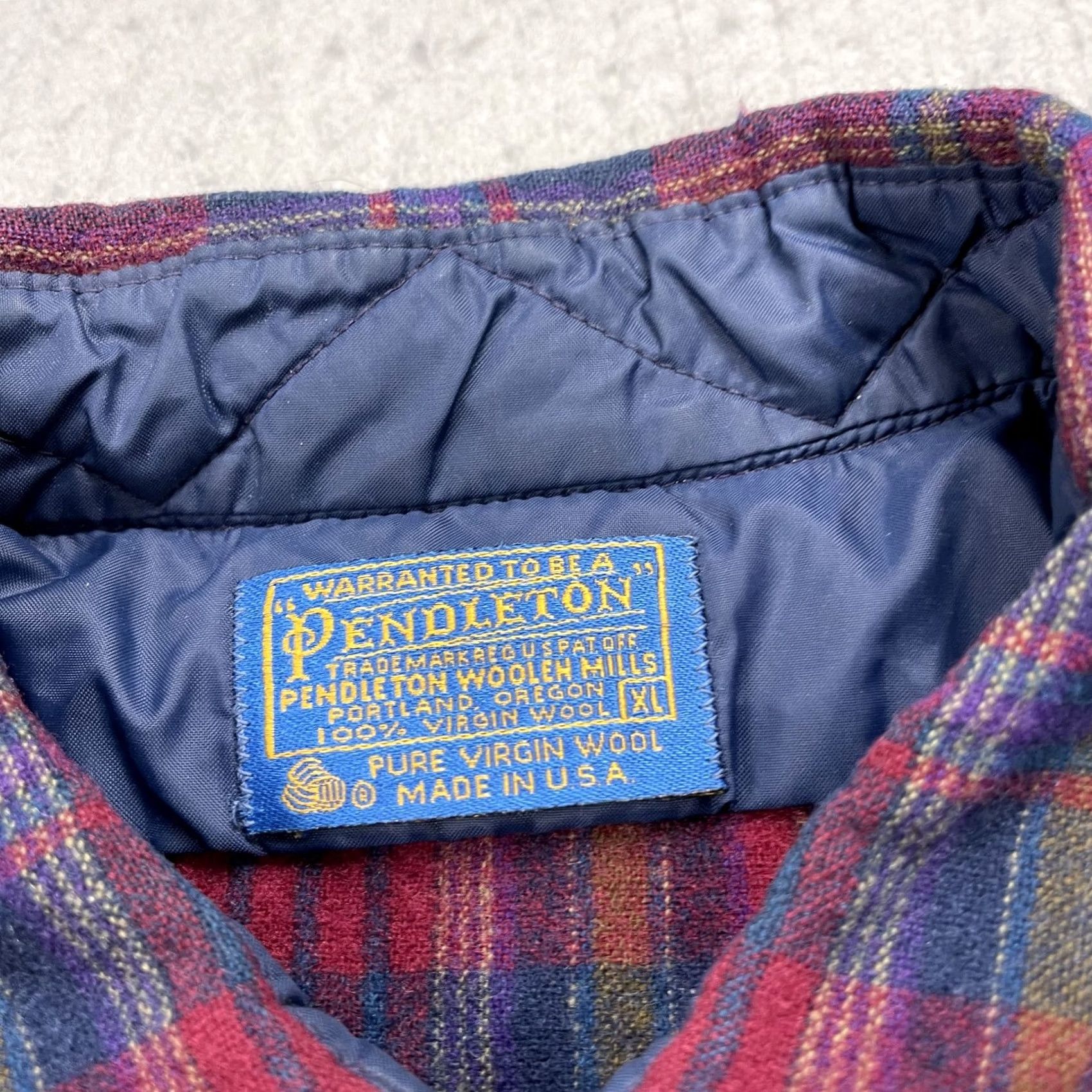 Pendleton VINTAGE Pendleton Shirt Mens XL Red Blue Elbow Patch Wool Flannel Plaid USA 70s Size US XL / EU 56 / 4 - 5 Thumbnail