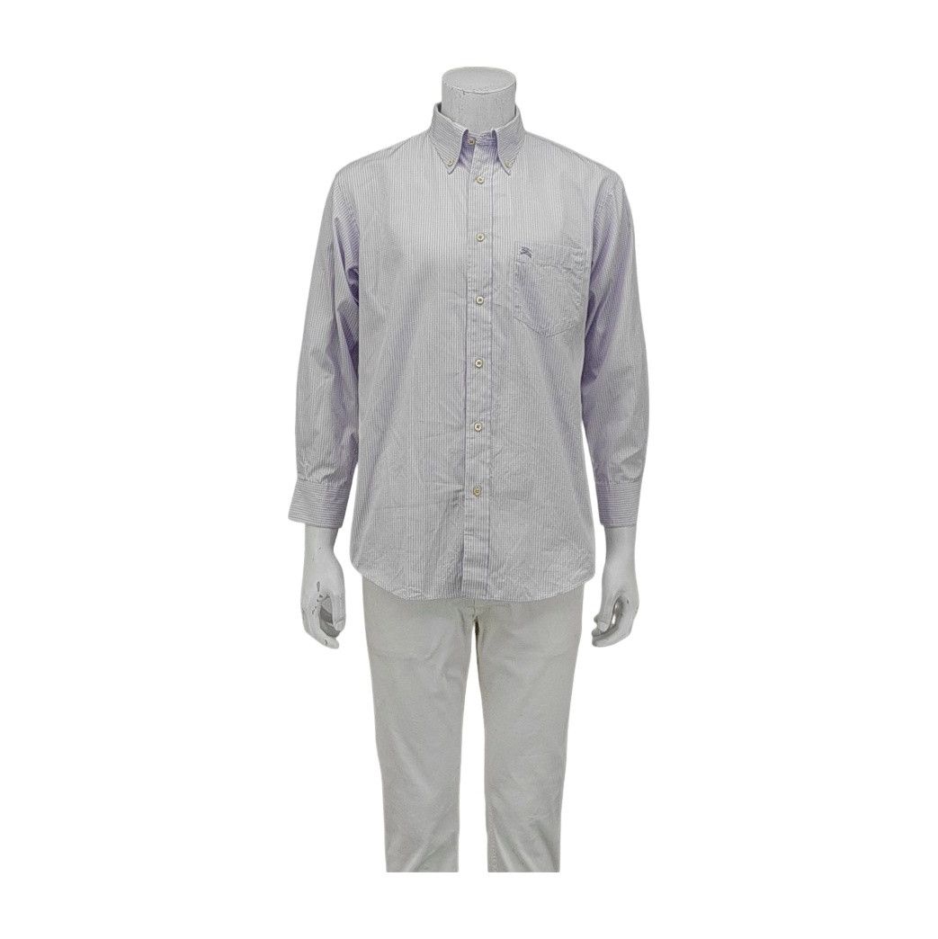 Burberry Burberry London Purple Checked Long Sleeve Shirt L Size US L / EU 52-54 / 3 - 1 Thumbnail