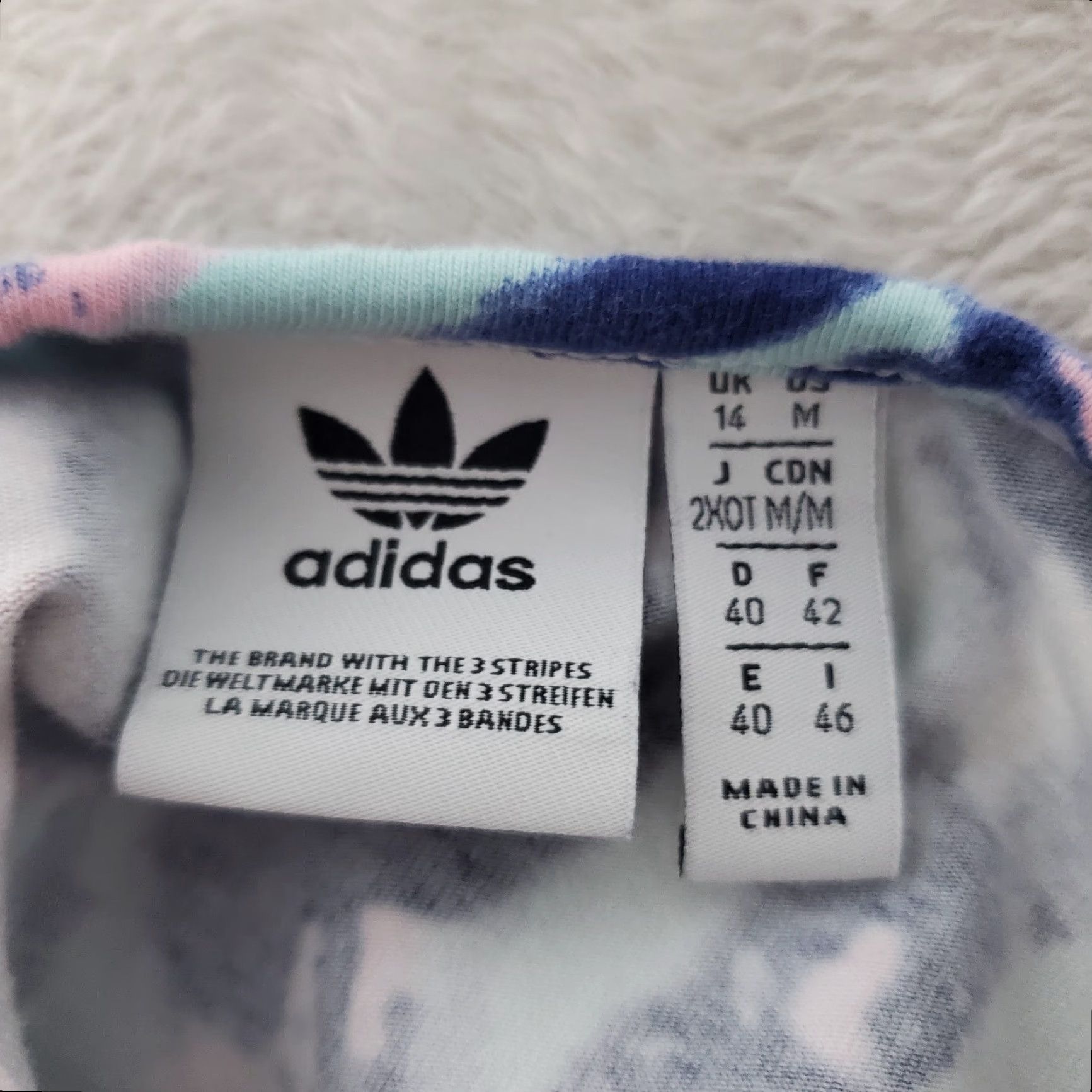 Adidas Adidas Originals Tank Dress Women's M Blue Pink Tie Dye Bodycon Stretch Active Tank Dress Size M / US 6-8 / IT 42-44 - 3 Thumbnail