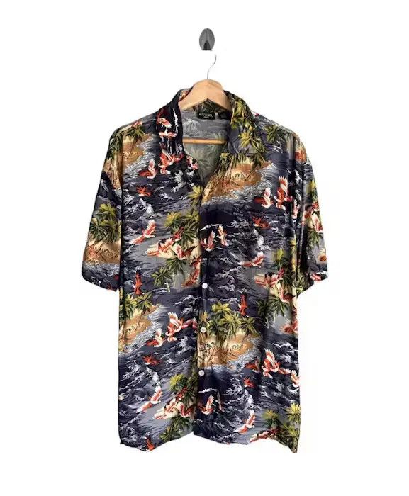 Guess Vintage Guess Hawaiian Alloverpirnt Shirt Size US S / EU 44-46 / 1 - 2 Thumbnail