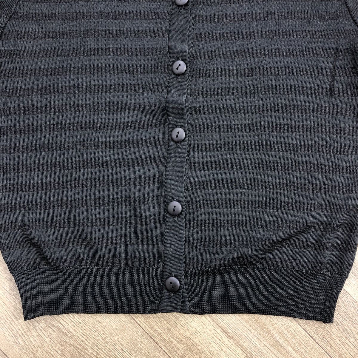 Vintage × Yves Saint Laurent Luxury Yves Saint Laurent YSL Stretch Striped Button Up Tee Size XS / US 0-2 / IT 36-38 - 9 Thumbnail
