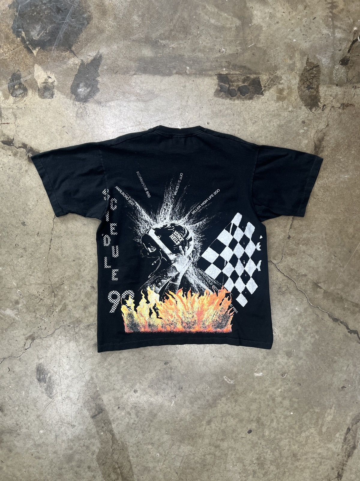 NASCAR Vintage 90s Vince Neil Racing Flame Single Stitch Tee XL Size US XL / EU 56 / 4 - 5 Thumbnail