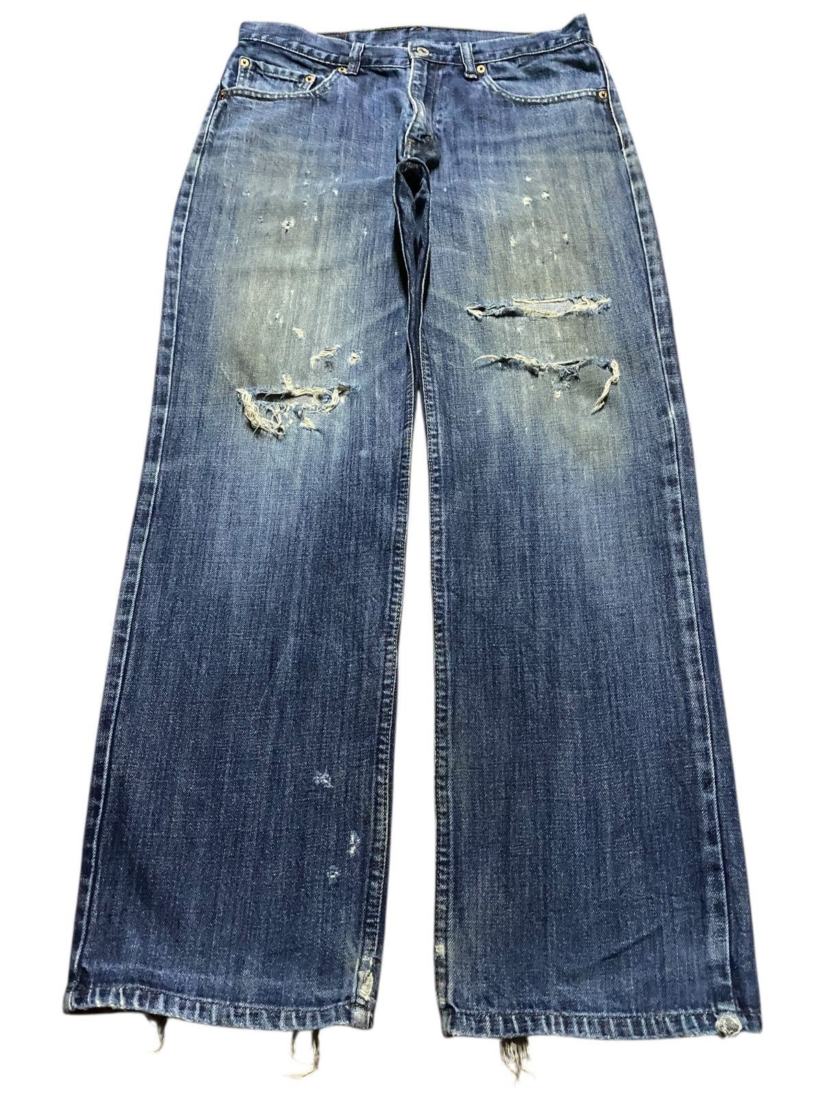 Levi's Vintage Clothing Vintage Levis 553 Mud Wash Distressed Loose Jeans Size US 32 / EU 48 - 1 Thumbnail
