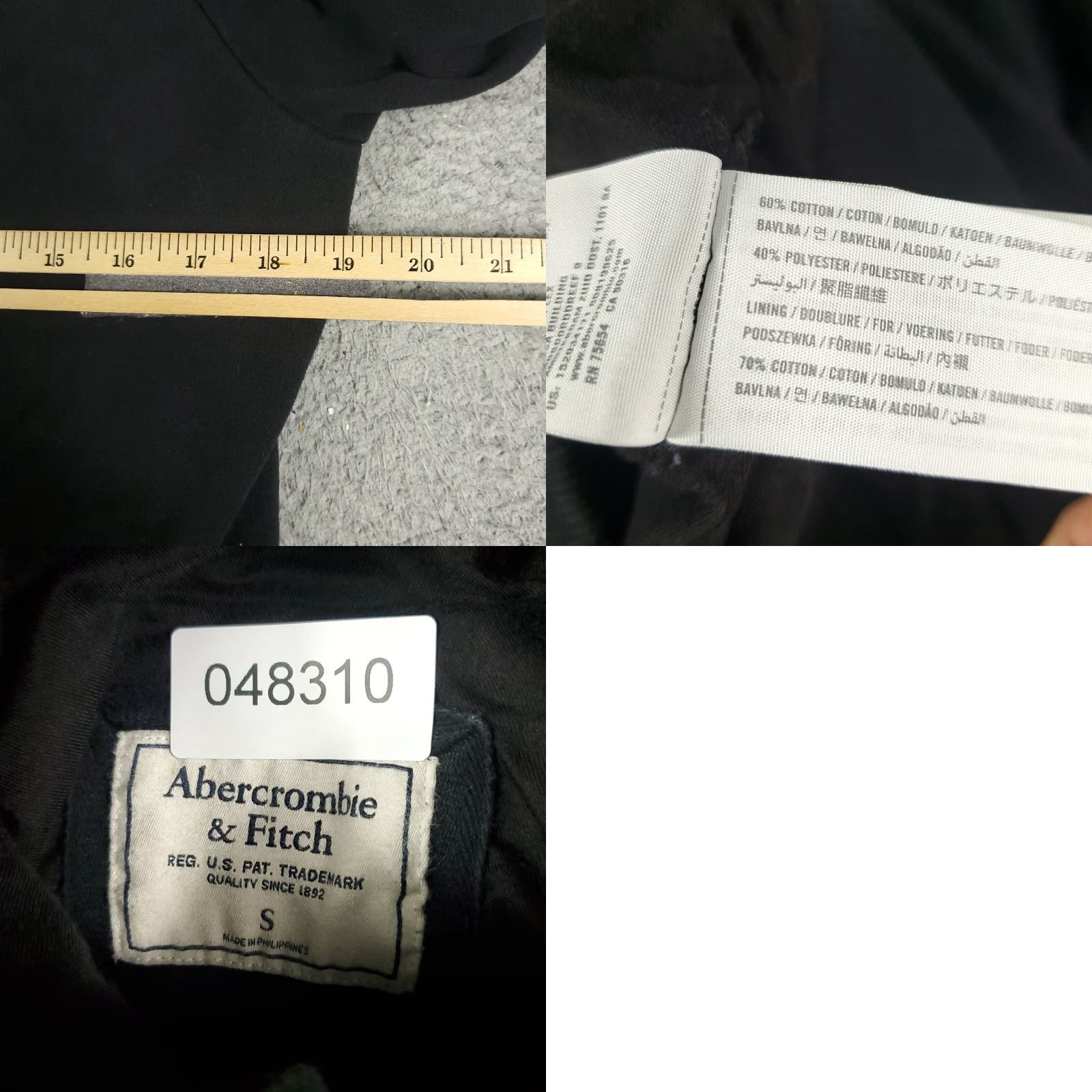 Abercrombie & Fitch Abercrombie & Fitch Jacket Womens Size Small Black Hoodie Full Zip Coat Size S / US 4 / IT 40 - 8 Thumbnail