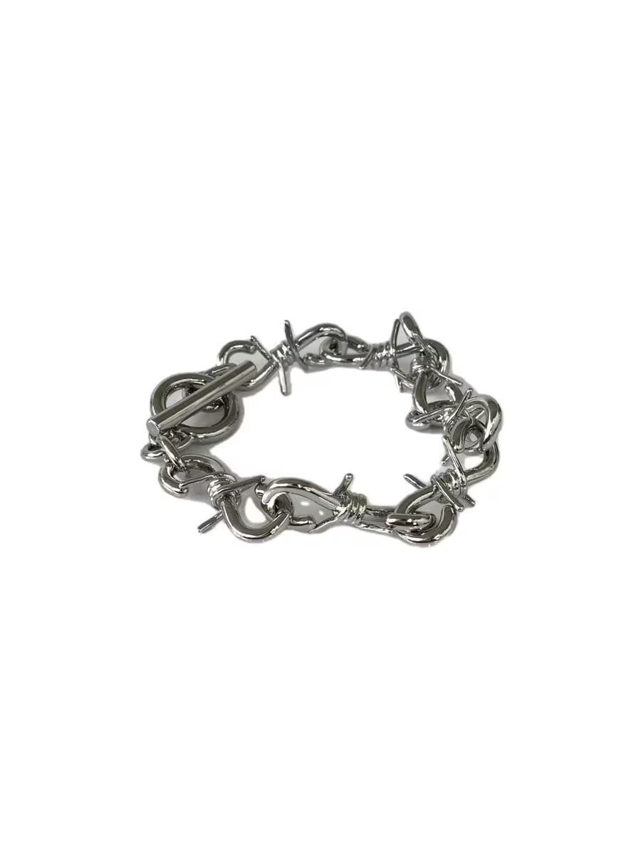 Pre-owned Undercover Barbed Wire Bracelet In Silver