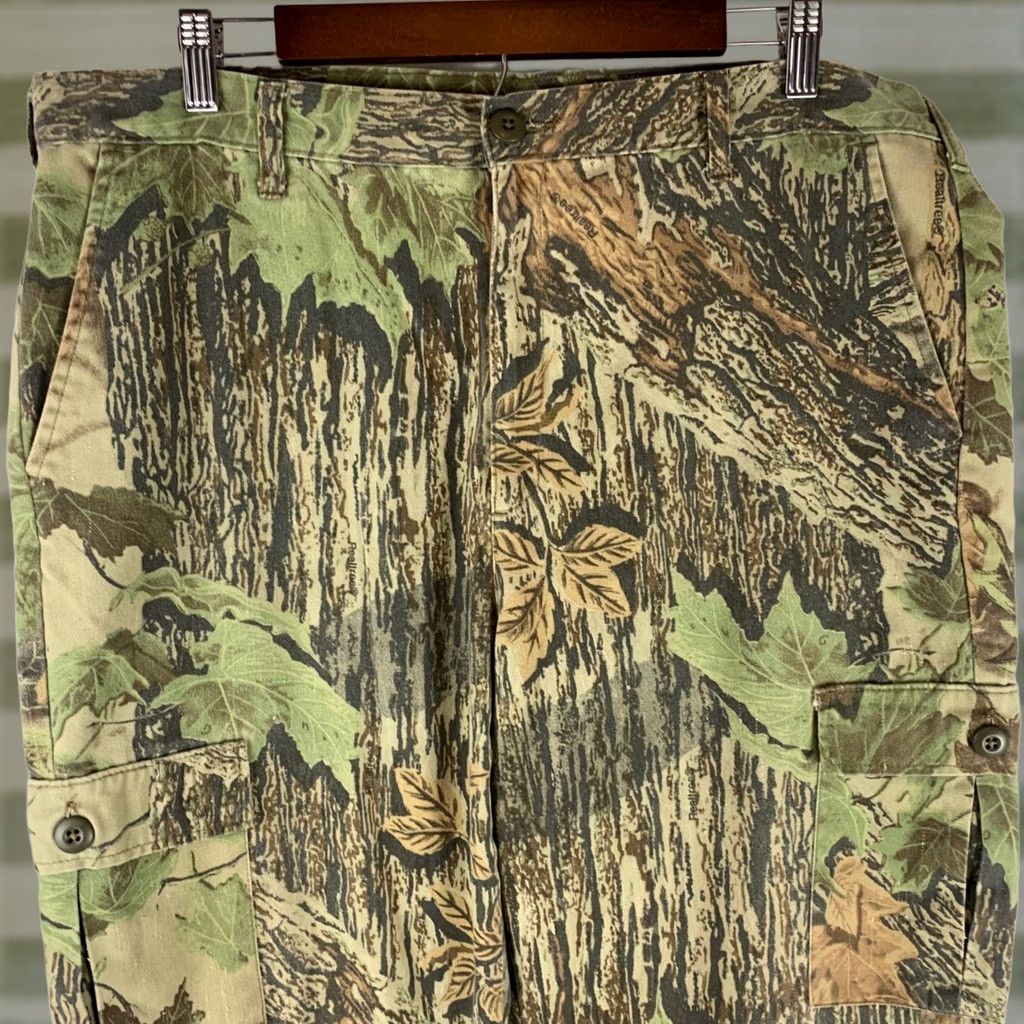 Vintage Ranger Cargo Pants Mens Large Green Realtree Camo Adjustable Waist Utility Pants Mens L Green Camouflage Cargo Pocket Workwear Outdoor Size US 36 / EU 52 - 1 Thumbnail