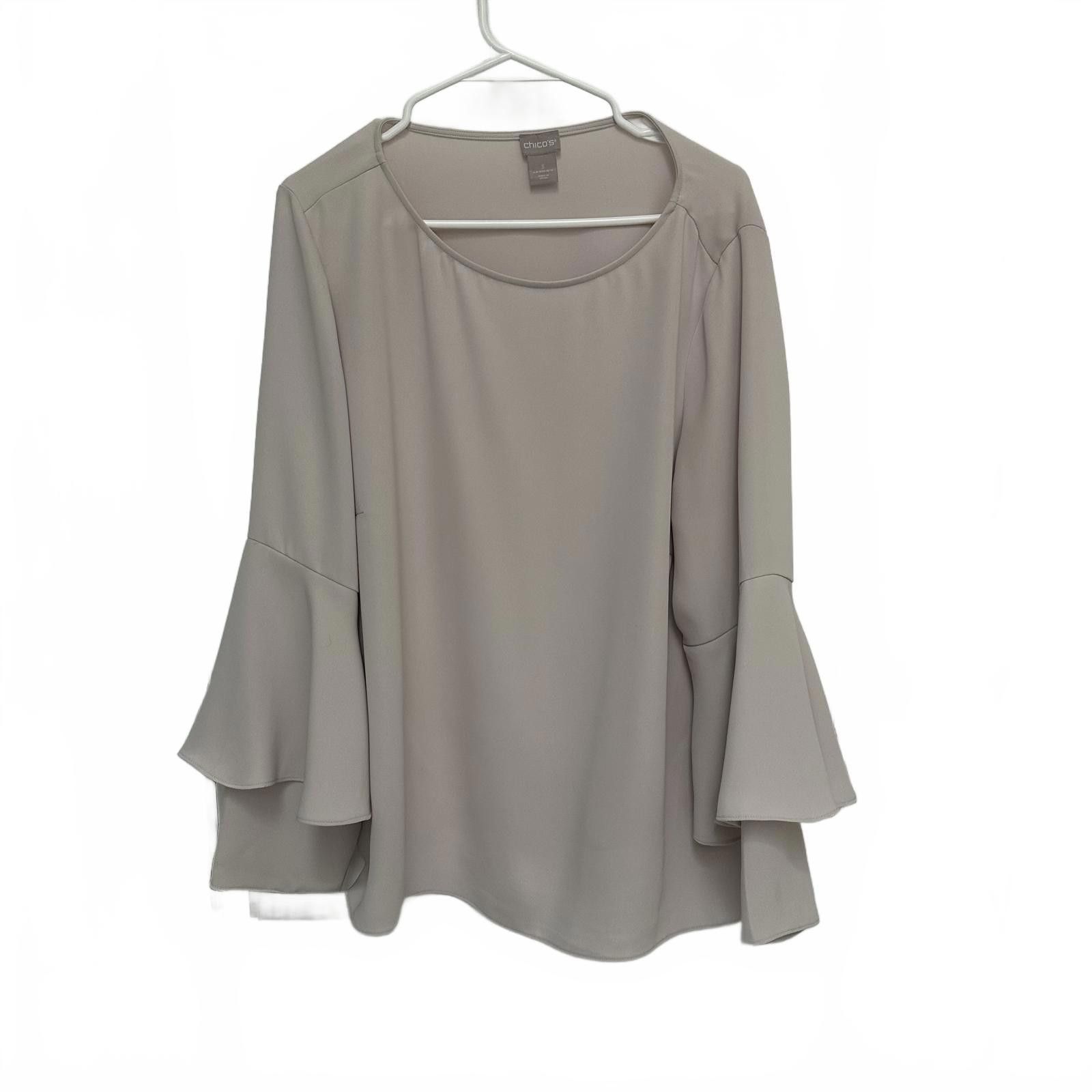 Chicos Chico's Elegant Bell Sleeve Top - Size 3 Size M / US 6-8 / IT 42-44 - 1 Thumbnail