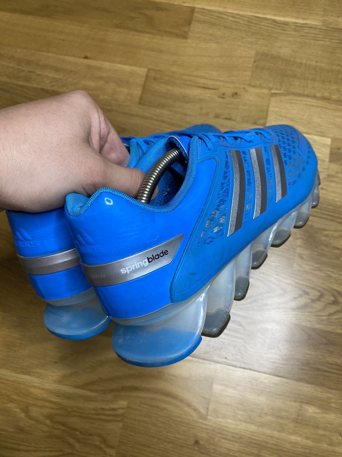 Adidas Adidas Springblade Techfit Running Sneakers Blue Size US 12 / EU 45 - 3 Thumbnail