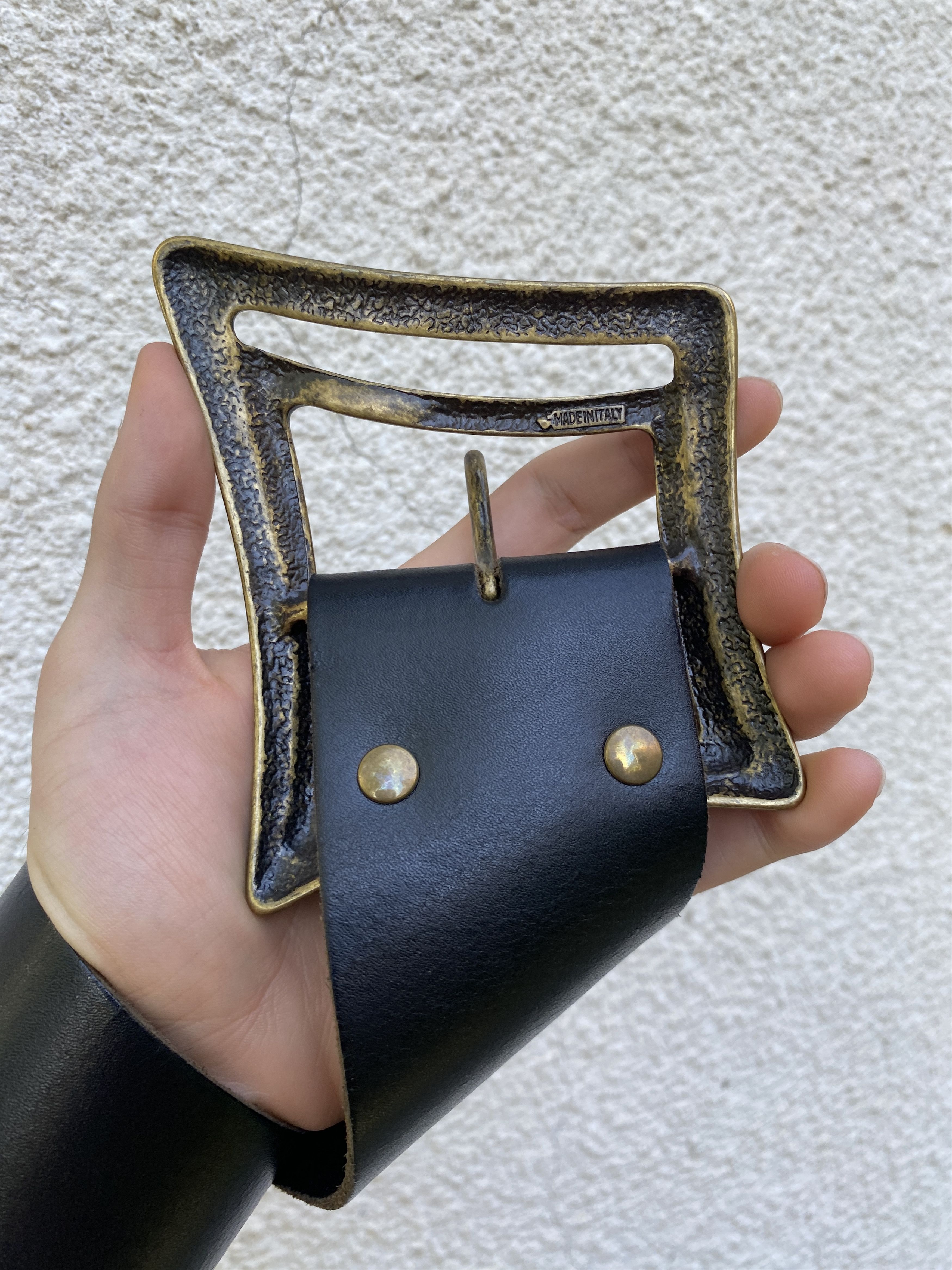 Hysteric Glamour VINTAGE BALENCIAGA STLYE CARTI ARCHIVE DRIP BIG LEATHER BELT Size ONE SIZE - 5 Thumbnail