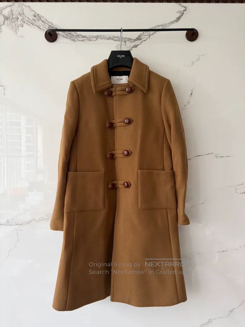 Celine CELINE Brown Double-Breasted Coat Size US XXS / EU 40 - 1 Thumbnail