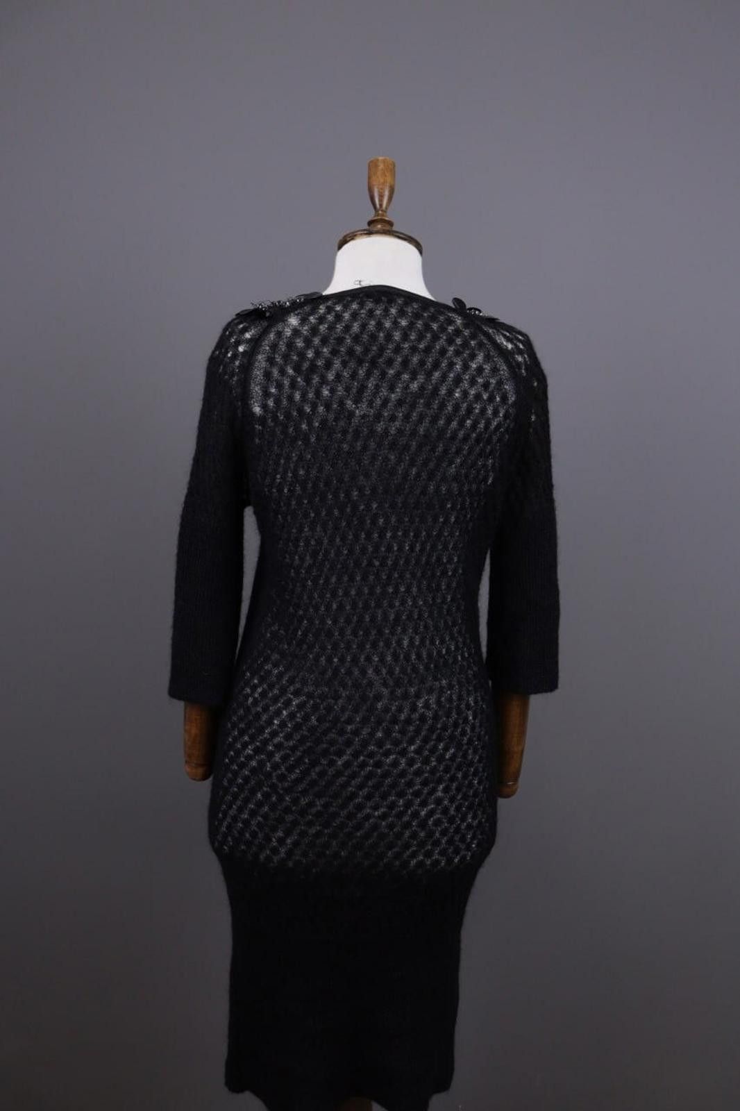 off the shoulder bodycon sweater dress Women's Black Bodycon Dress Long Sleeve Midi Ruched main image 1