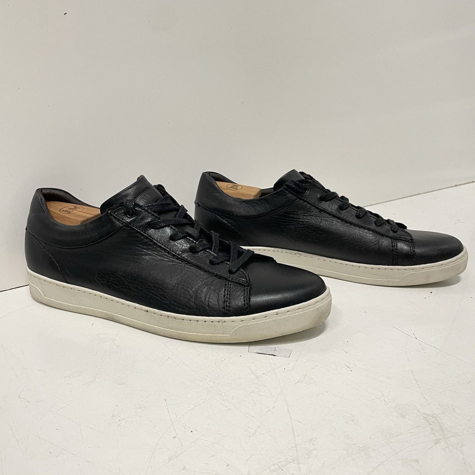 Bruno Magli $298 Bruno Magli Mens "Diego" Leather Sneakers Black US 11.5 Size US 11.5 / EU 44-45 - 3 Thumbnail
