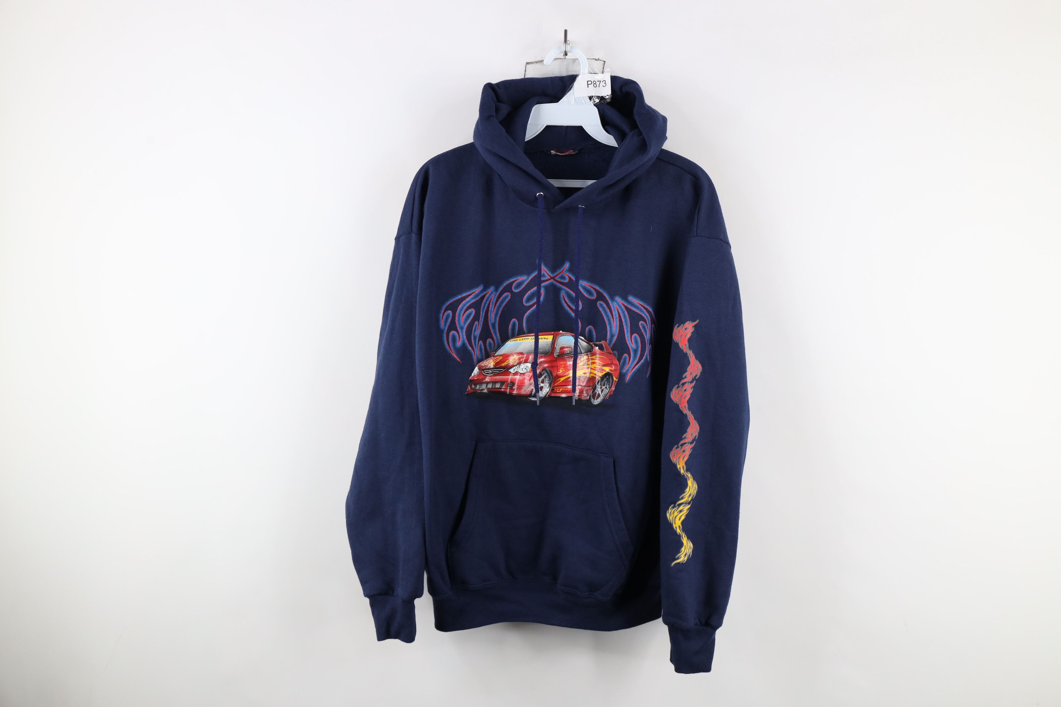 Vintage Vintage 90s Streetwear Flames Car Racing Hoodie Sweatshirt Size US S / EU 44-46 / 1 - 1 Thumbnail