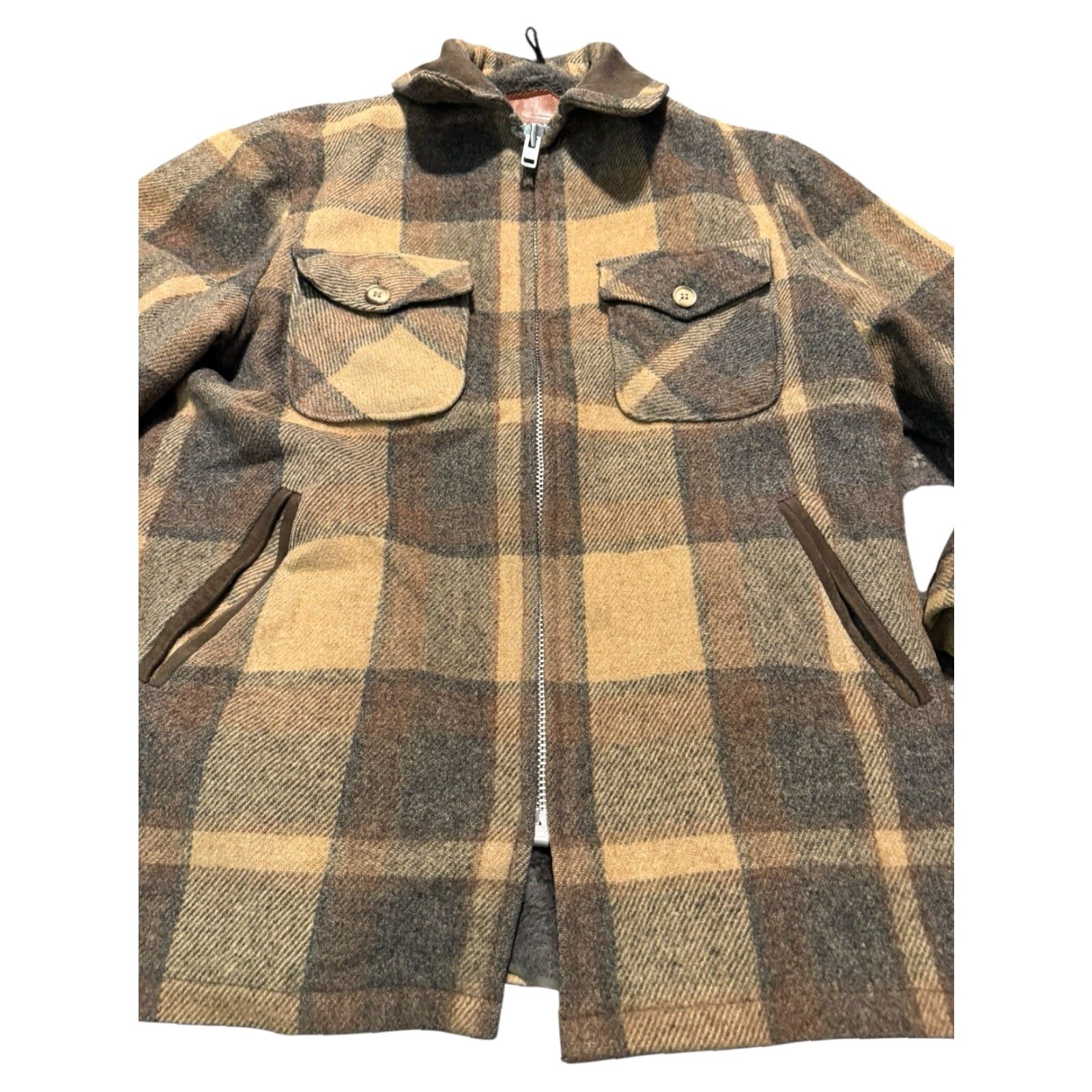 Vintage VINTAGE Woolrich Wool Blanket Fleece Lined Coat Jacket Plaid Wool Coat M Blue Mens 70s 3-in-1 Jacket Size US M / EU 48-50 / 2 - 5 Thumbnail