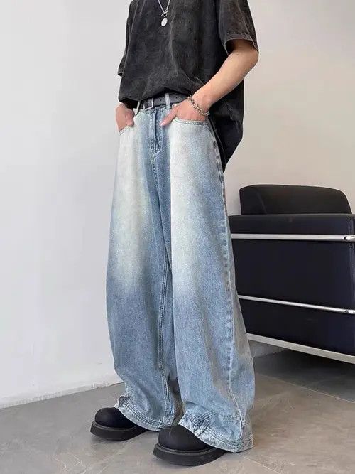 Japanese Brand Noriyo x Maria Light Blue High Street Vintage Loose Jeans Size US 29 - 1 Thumbnail