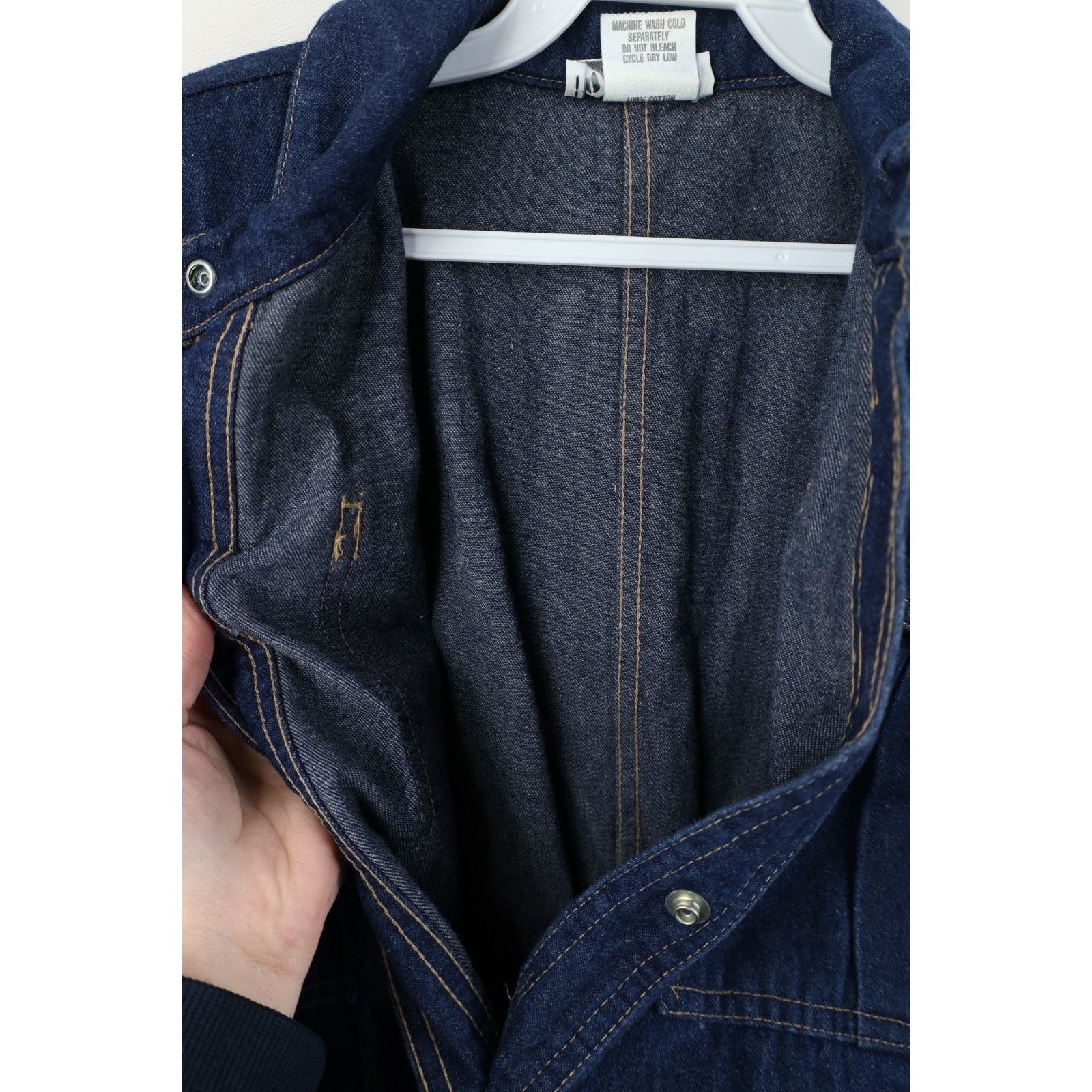 Vintage Deadstock Vintage 70s 80s Streetwear Long Sleeve Denim Dress Size M / US 6-8 / IT 42-44 - 12 Thumbnail