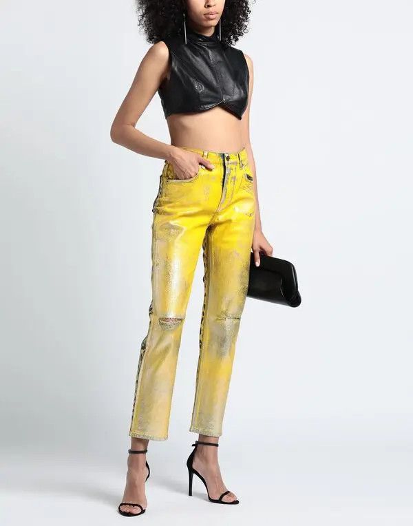 Dolce & Gabbana o1y0825 Denim Pant in Yellow Size 26" / US 2 / IT 38 - 2 Thumbnail